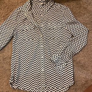 Chevron Print Button Down Long Sleeve